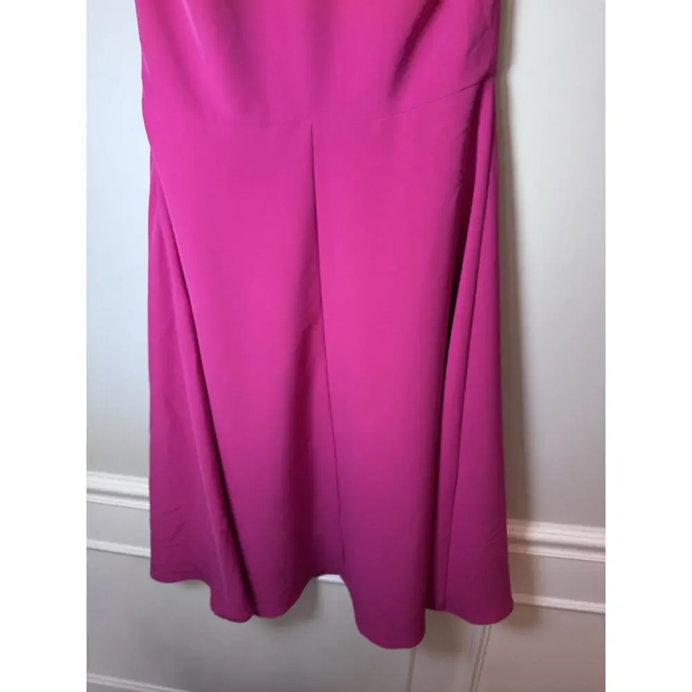 BLACK HALO Womens Hot Pink Lined Sleeveless Midi Formal Fit + Flare Sz 10 NWT